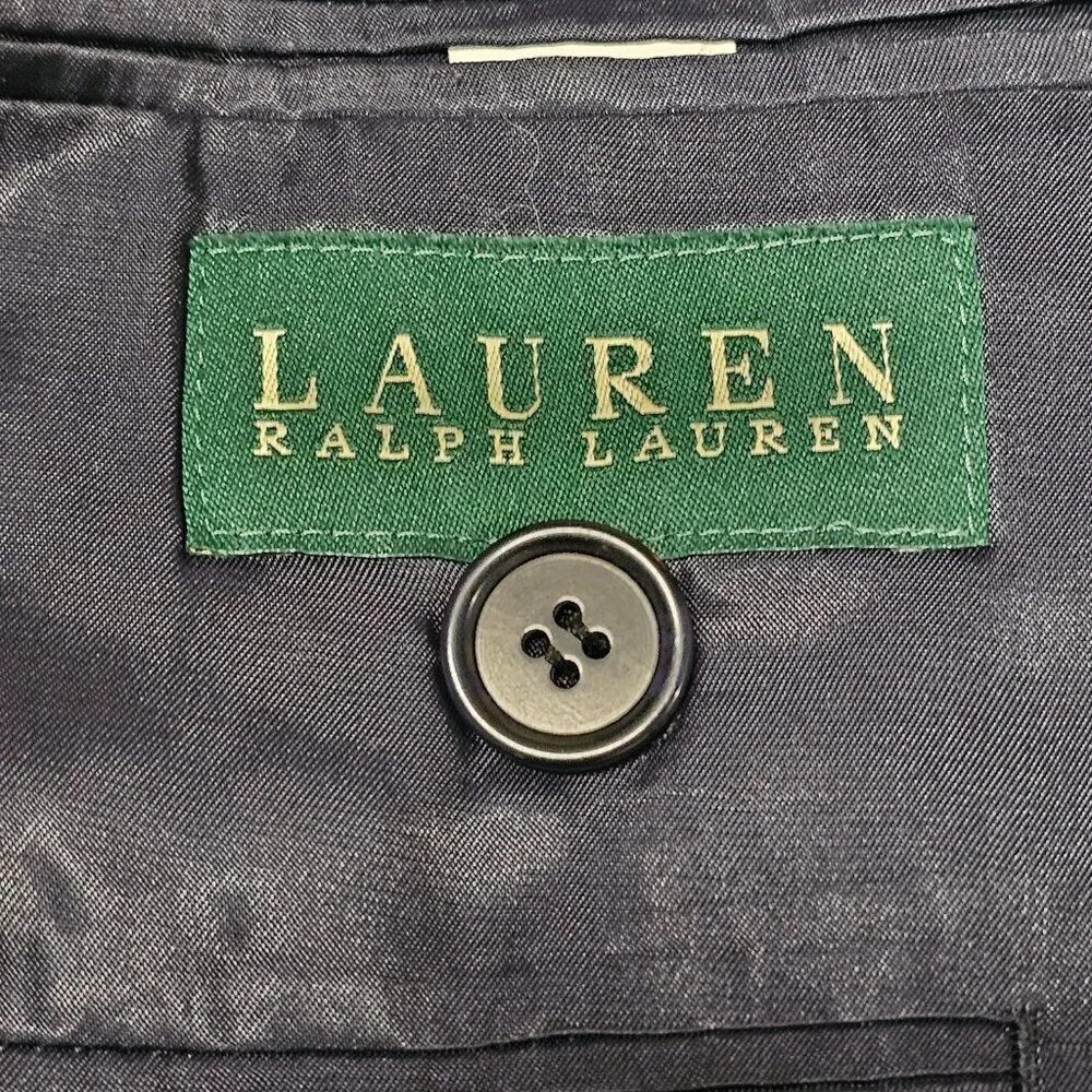 Lauren Ralph Lauren Coat Blazer Men Size 42 L Navy Blue Pure Woolmark 100% Wool
